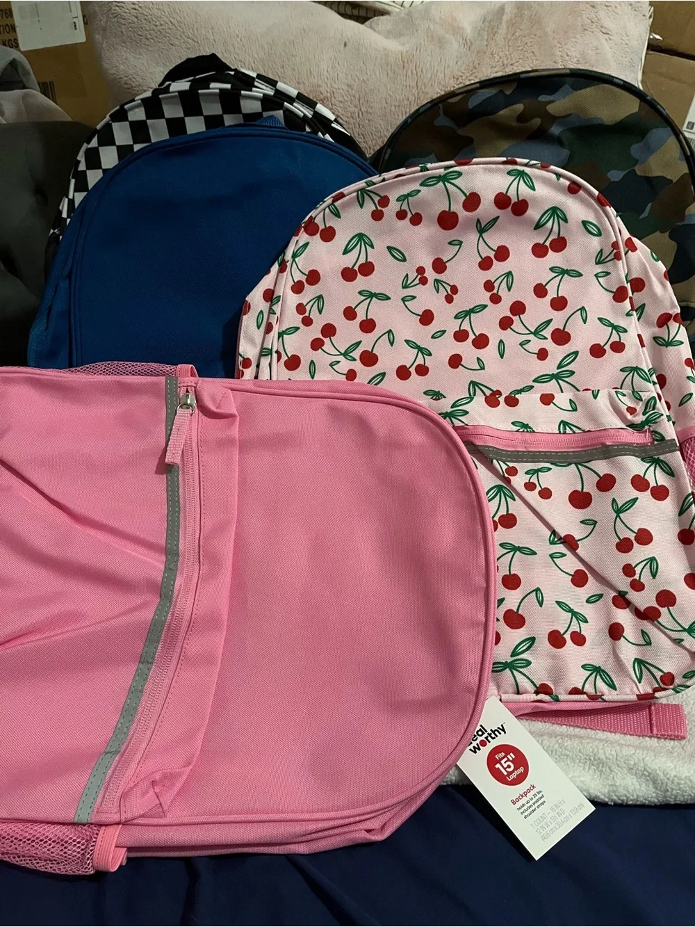 Assorted kids backpacks